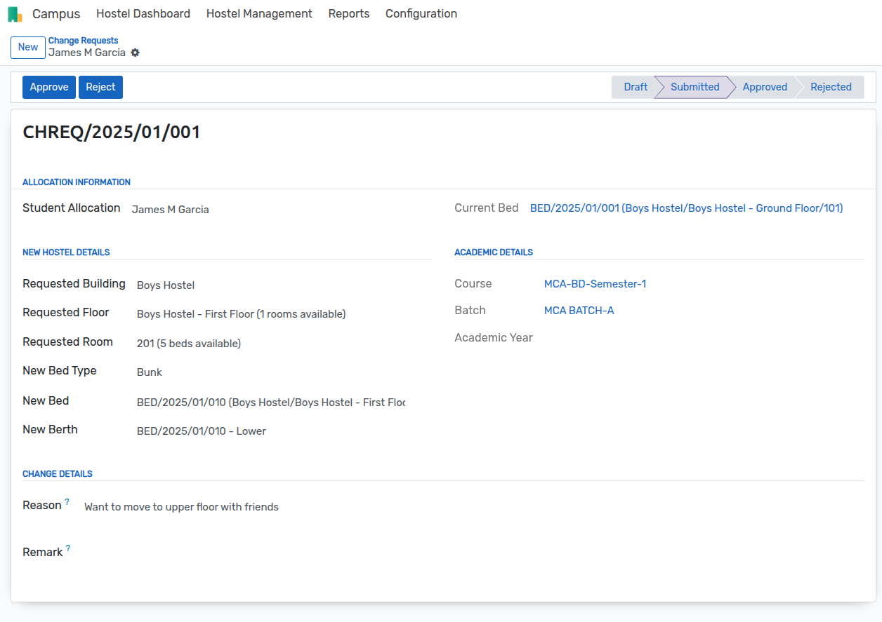 Change Request Form (Backend)