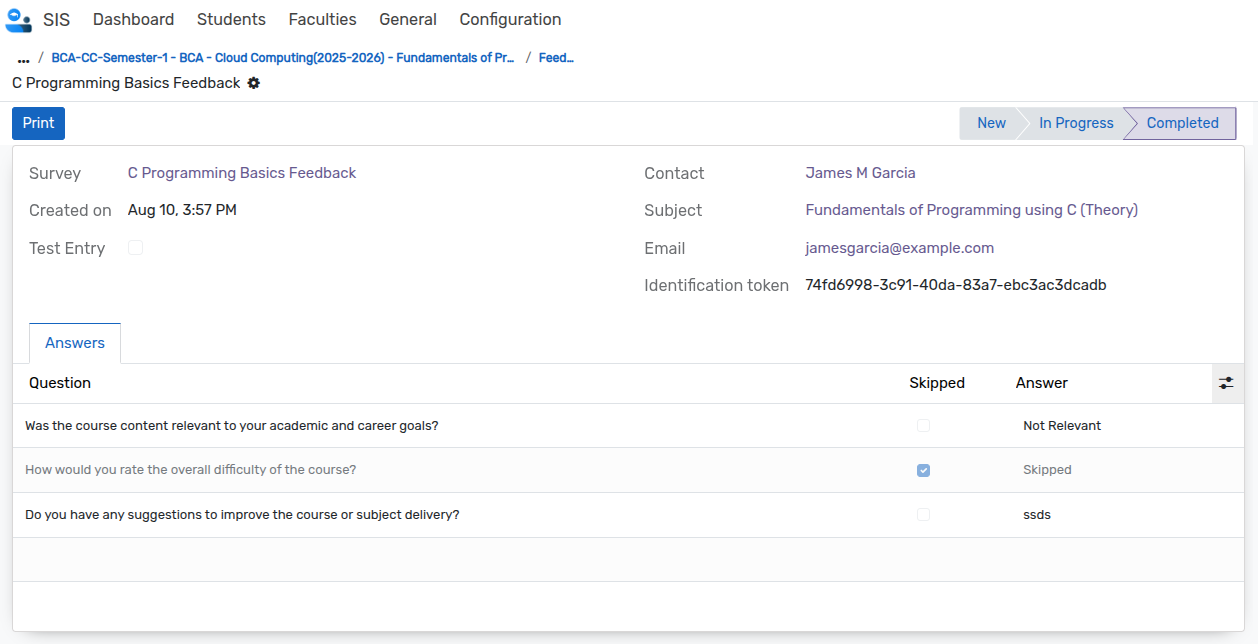 Feedback Request after sending, with generated feedbacks and chatter