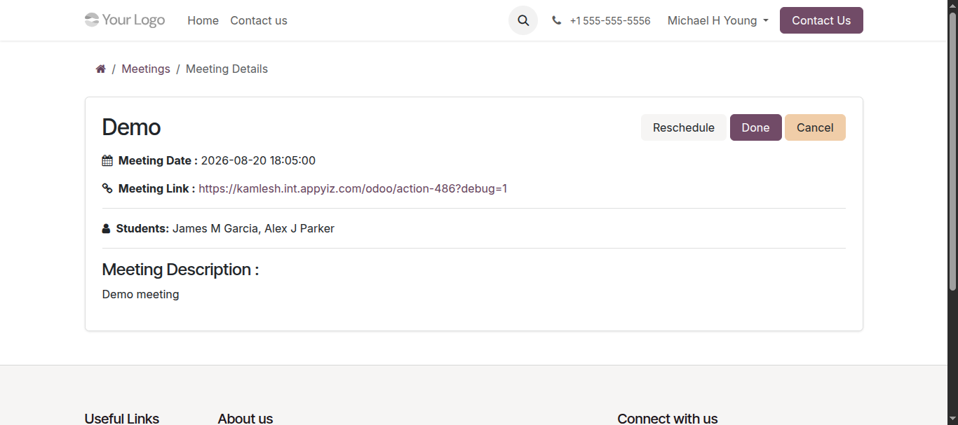 Mentee opening the join link