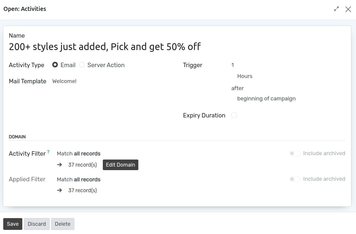 Metrics in OpenEduCat Marketing Automation