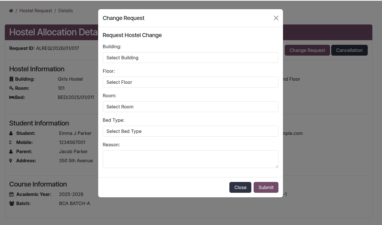 Portal Change Request Form
