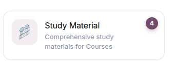 Study Material Card on Student Portal Dashboard