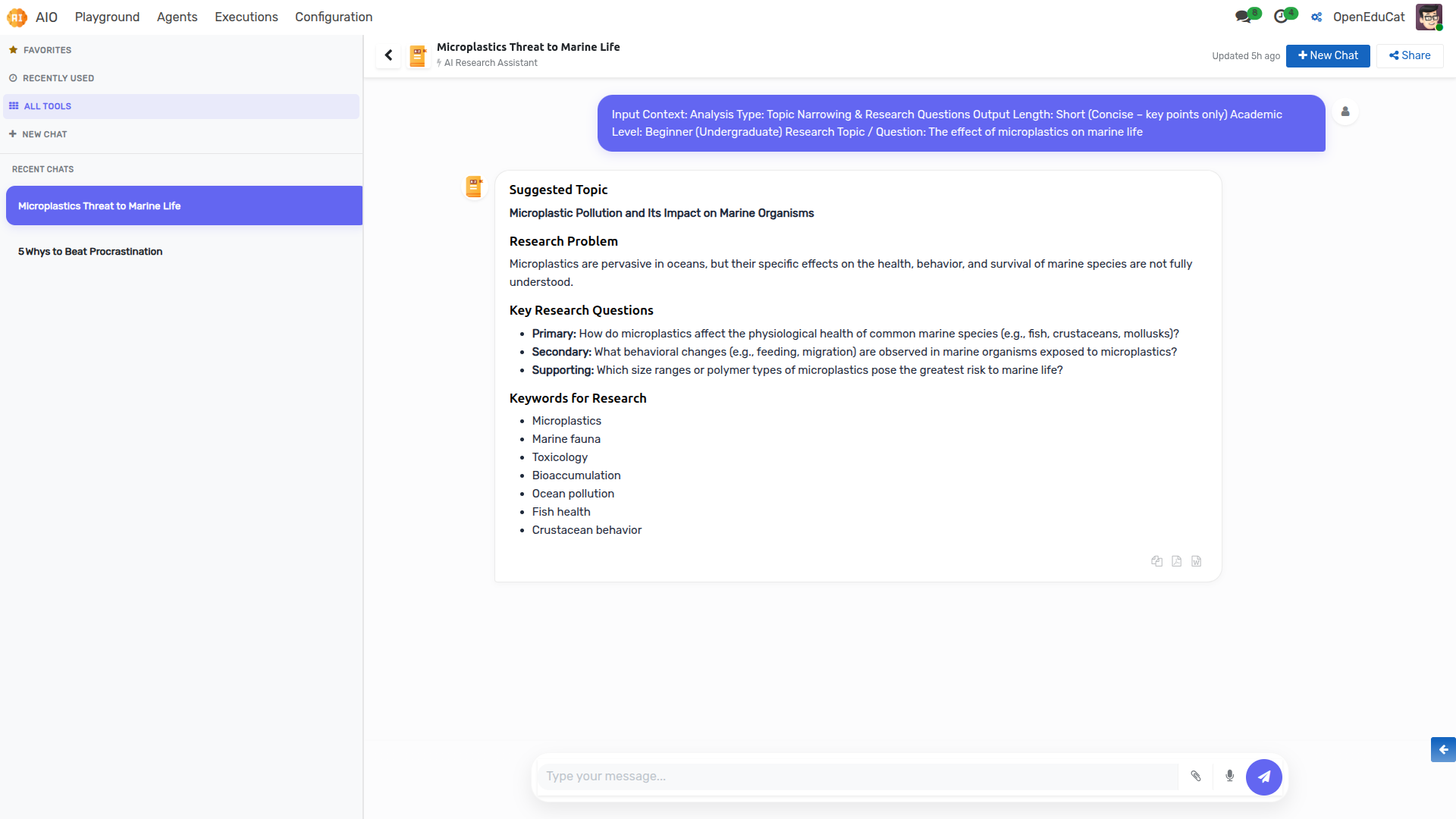 Playground Output