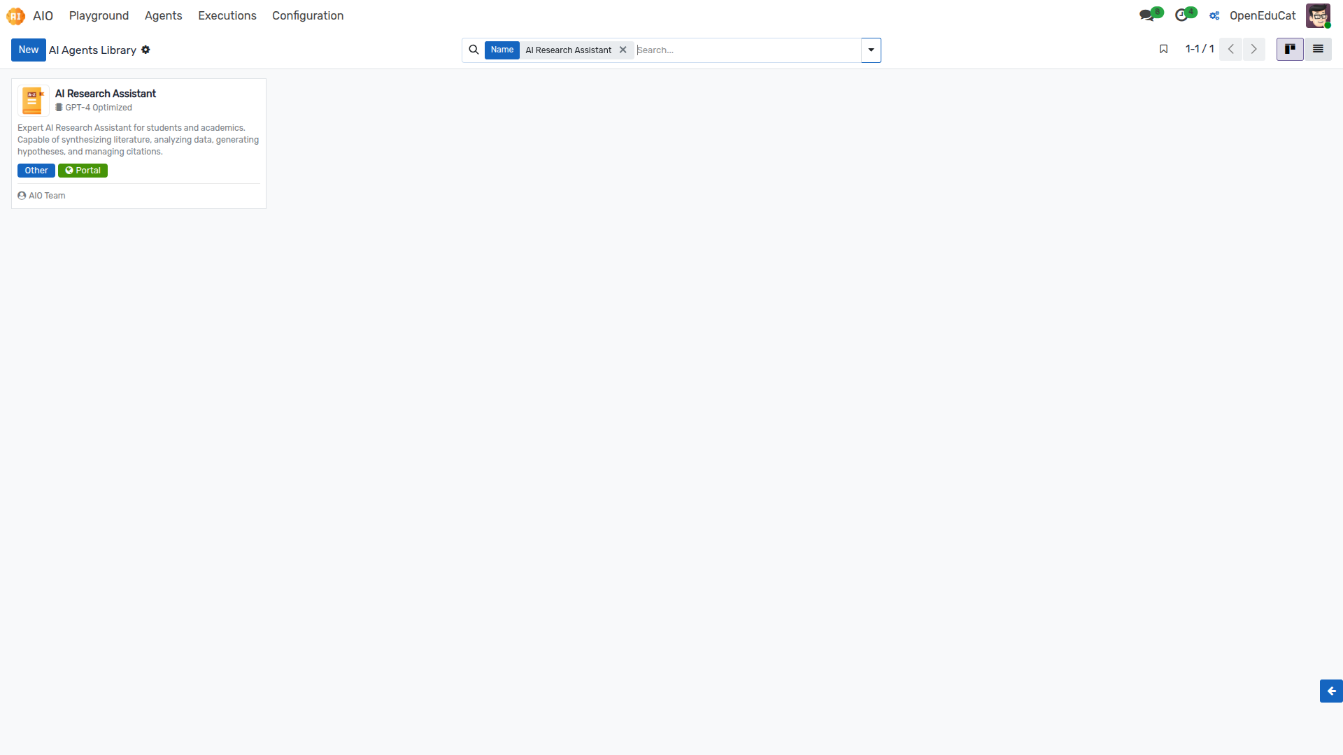 Search AI Research Assistant Agent