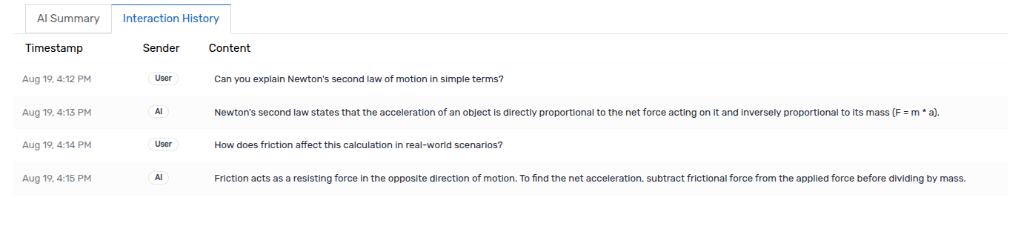 Chronological Voice Interaction Transcript