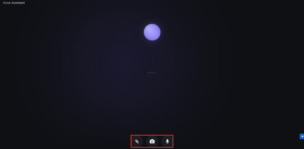 Fullscreen Voice Assistant Studio Interface