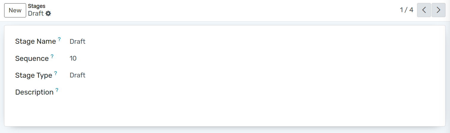 Vue de la page de configuration d'une étape mettant l'accent sur la possibilité d'ajouter des équipes dans OpenEduCat Helpdesk